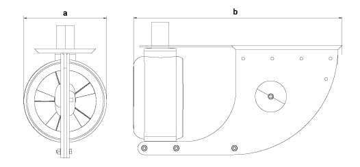 dimensions turbine moteur électrique Bluespin fixe