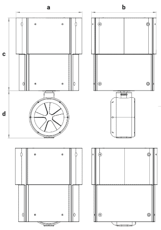 dimensions turbine moteur électrique Bluespin inboard