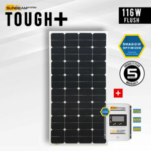 kit panneau solaire SunbeamSystems Tough+ 116W et son contrôleur de charge Moonray 160