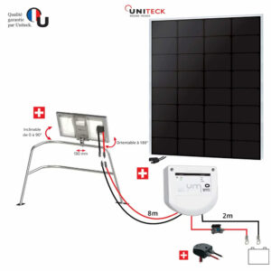 kit solaire complet Uniteck 55W pour bateau