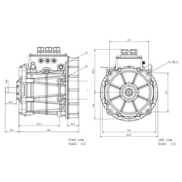 dessin technique Moteur électrique Molabo Aries i50