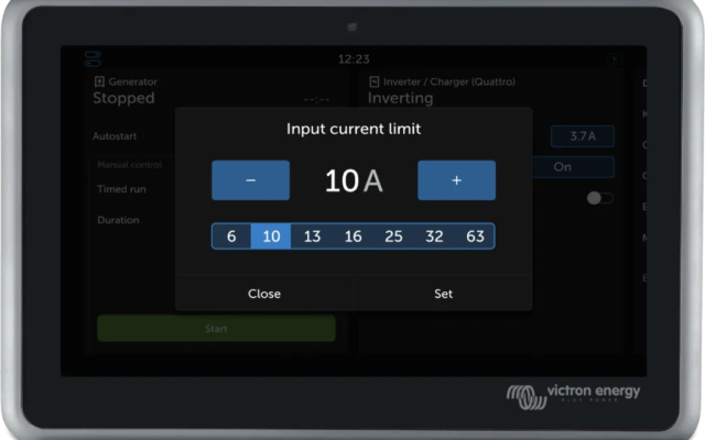 interface de controle VRM du Cerbo GX