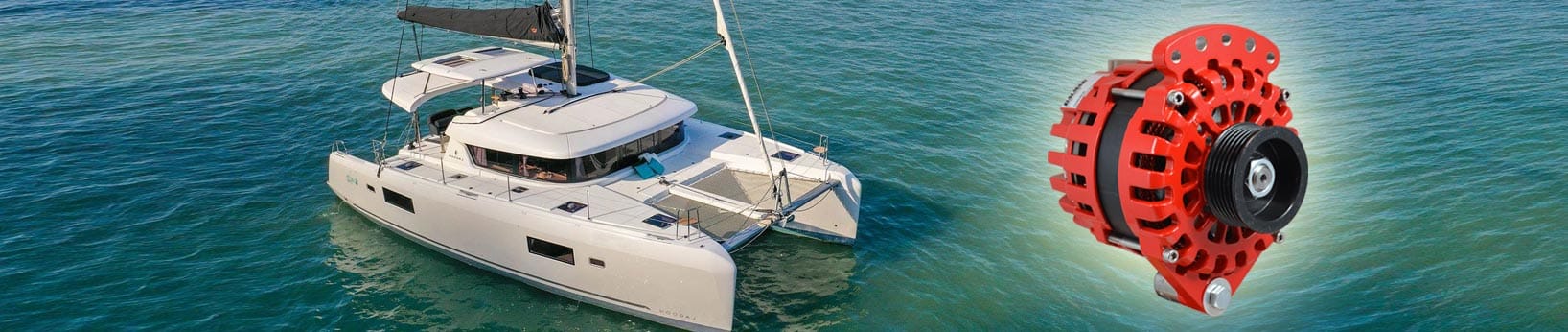 materiels utilisés pour installation alternateur Balmar sur Lagoon 42